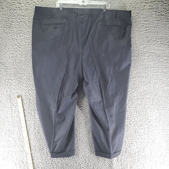 Tayion Suit Mens 56L 50x26 Navy Blue Gem Wool Suit Two Piece Set - Picture 12 of 14